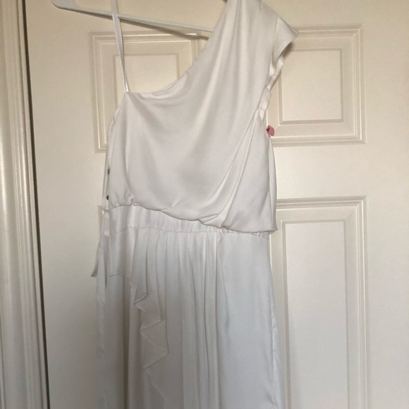 BCBG Asymmetrical White Ruffle Dress - Picture 3 of 3